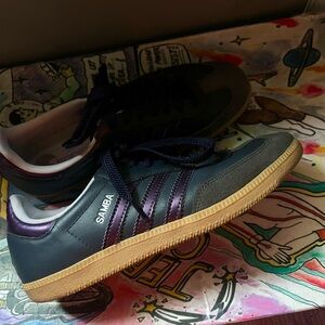 adidas Samba Black and Purple Sneakers